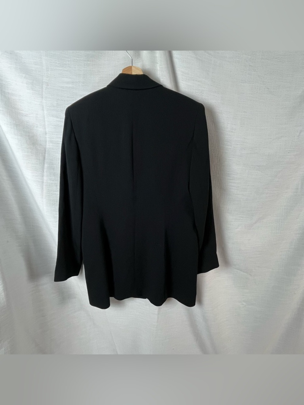 Vintage 90s Alex Garfield Black Long Blazer Jacket Textured Women’s 12 - Picture 2 of 6